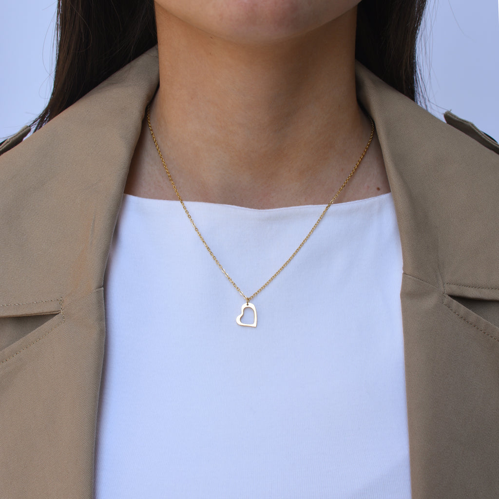 Ogrlica Open Heart - srebrna/zlatna - nehrđajući čelik