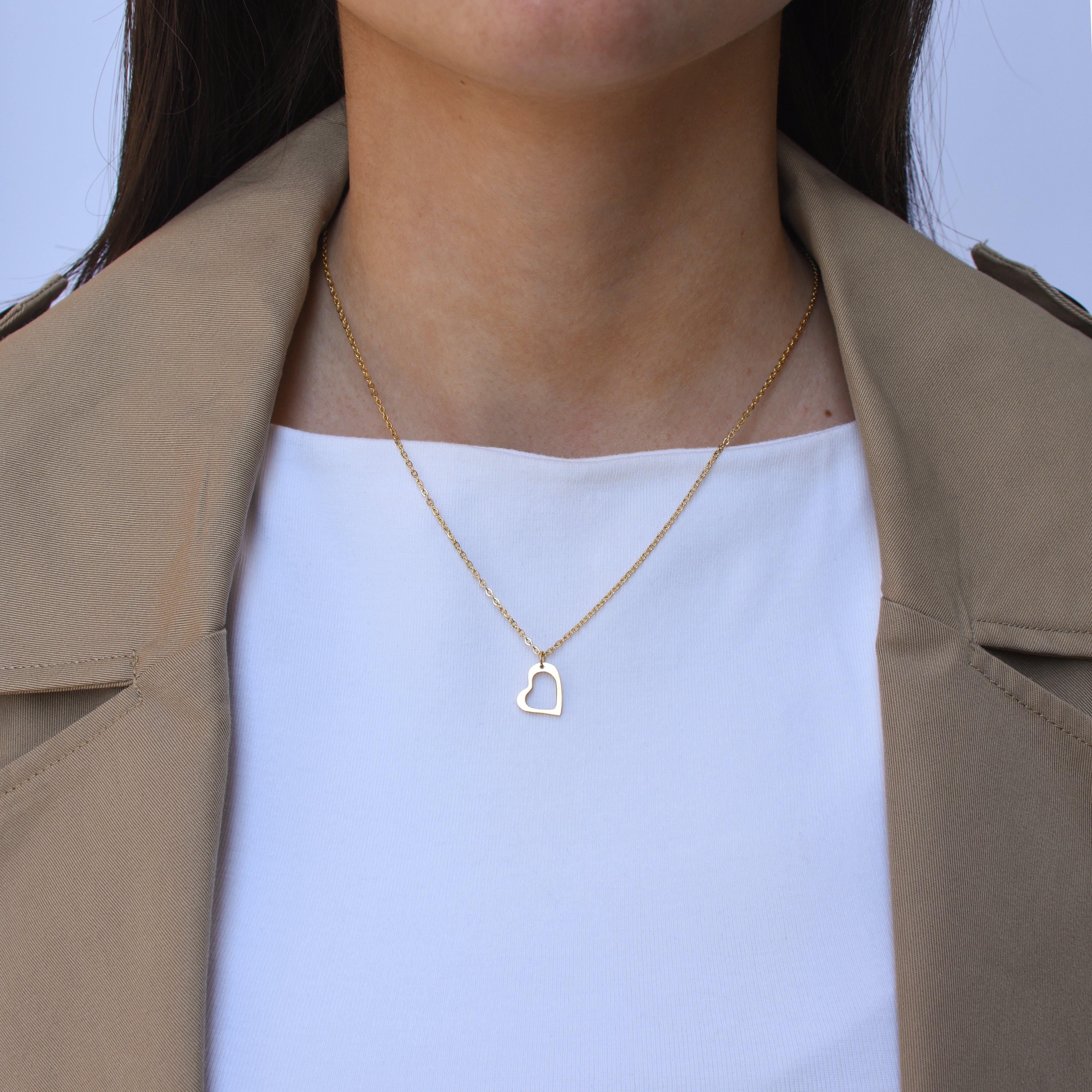 Ogrlica Open Heart - srebrna/zlatna - nehrđajući čelik
