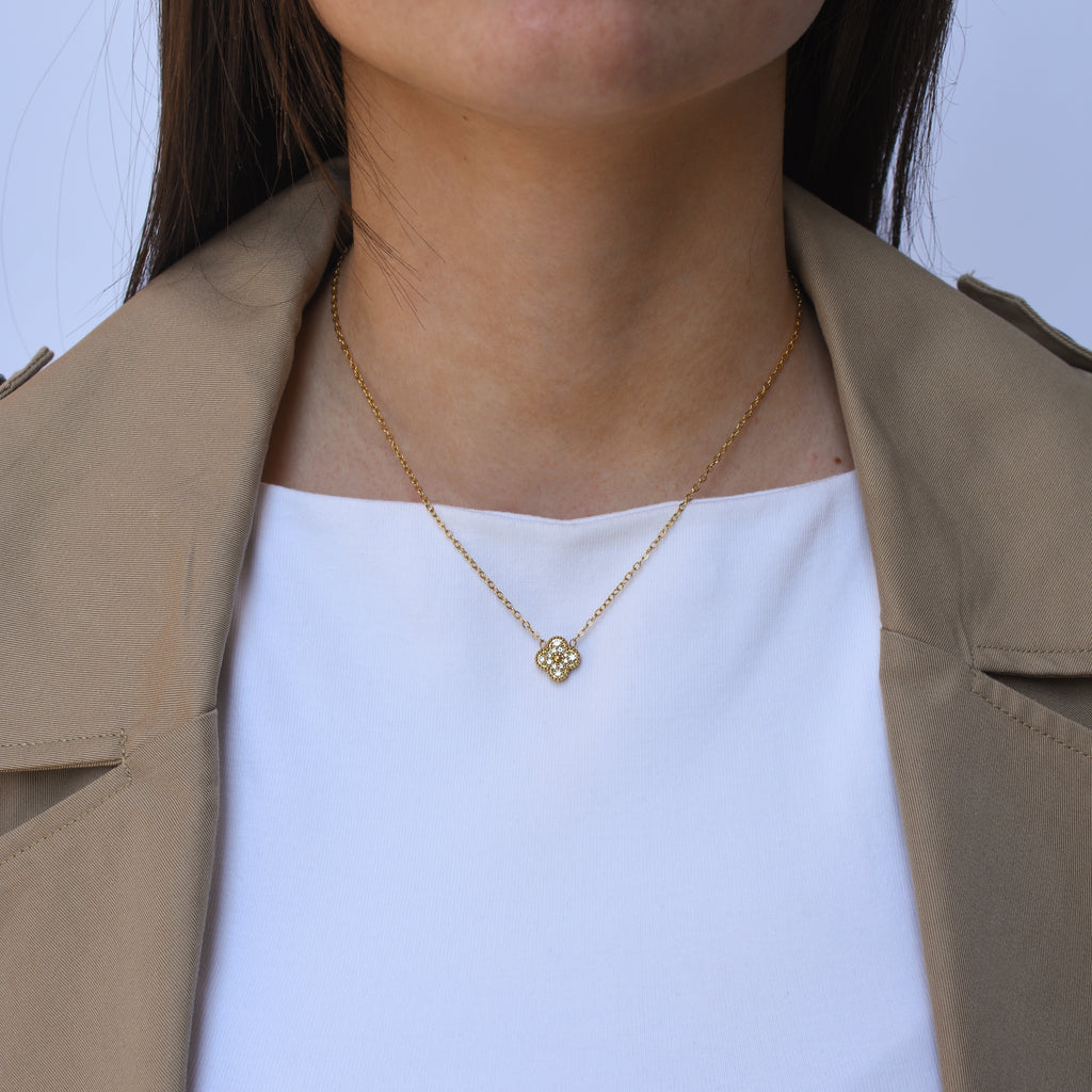 Ogrlica Bloom - srebrna/zlatna - nehrđajući čelik