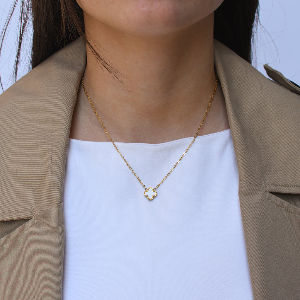 Ogrlica Amour Perlé - srebrna/zlatna - nehrđajući čelik