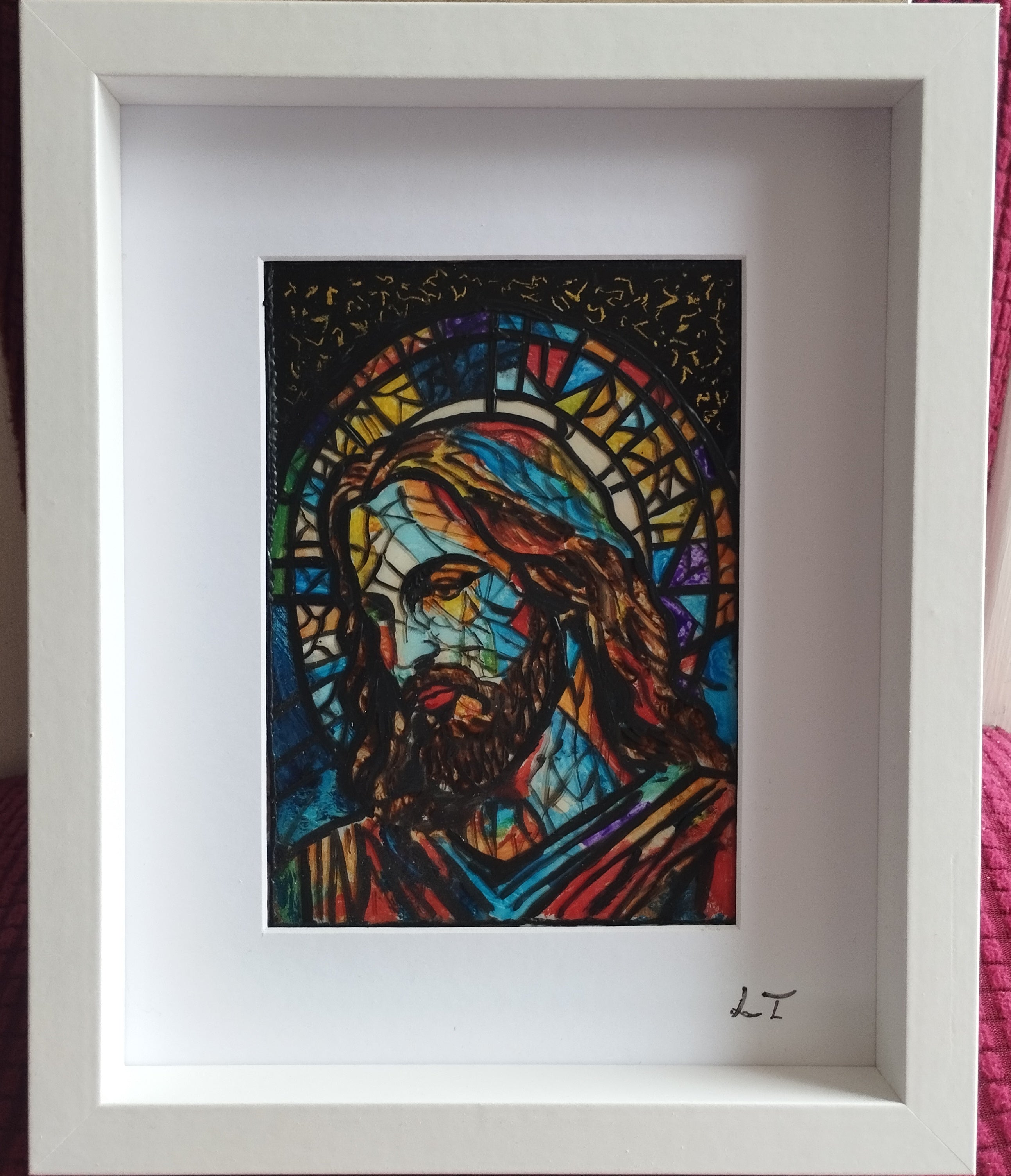 Isus. Vitraj.  Unikatni rad Nea 94