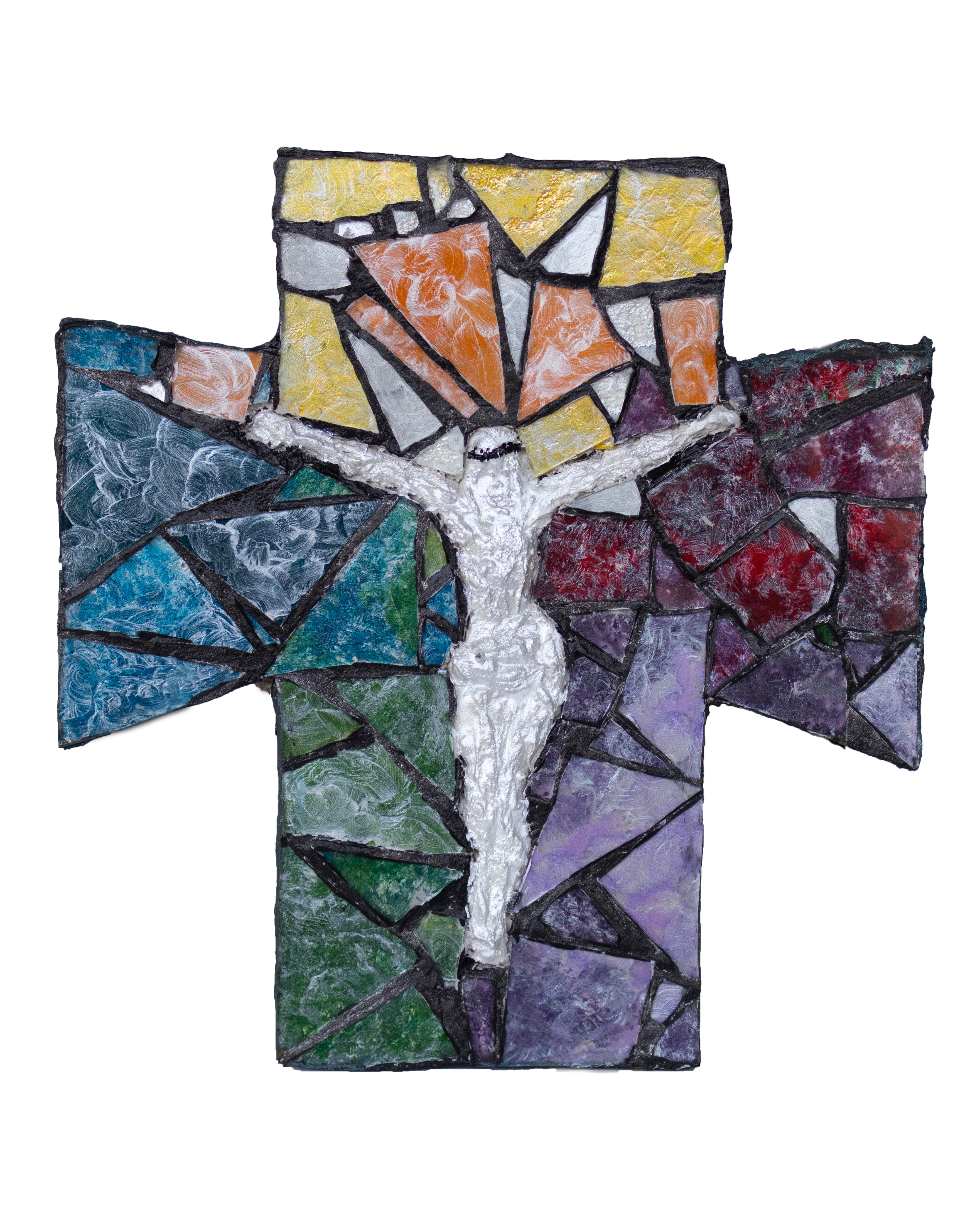 Križ od komadića stakla. Unikatni rad Nea 4