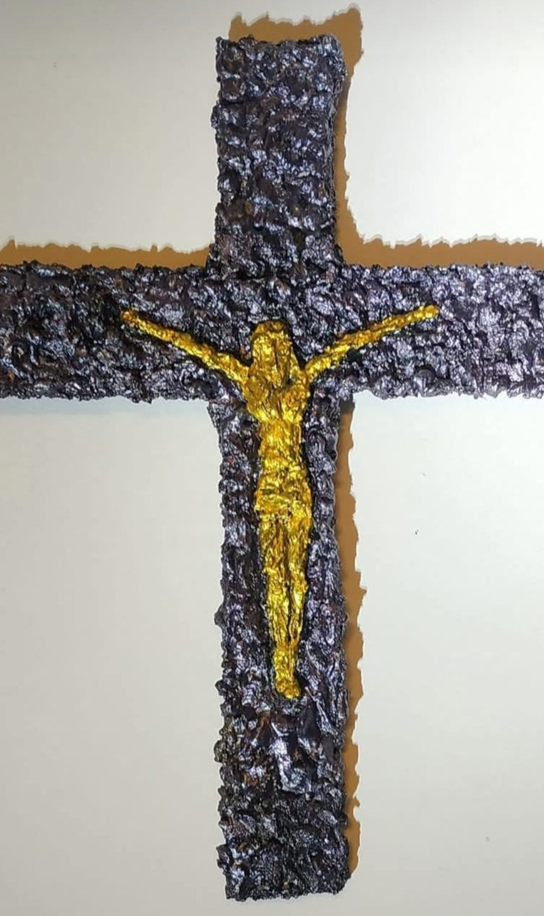 Križ ljubičasto zlatni. Unikatni rad Nea 127