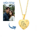 Čelična Ogrlica sa gravurom Vaše fotografije - srebrna/zlatna