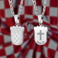 Ogrlica Hrvatski grb sa gravurom Vašeg imena na Glagoljici - srebrna/zlatna