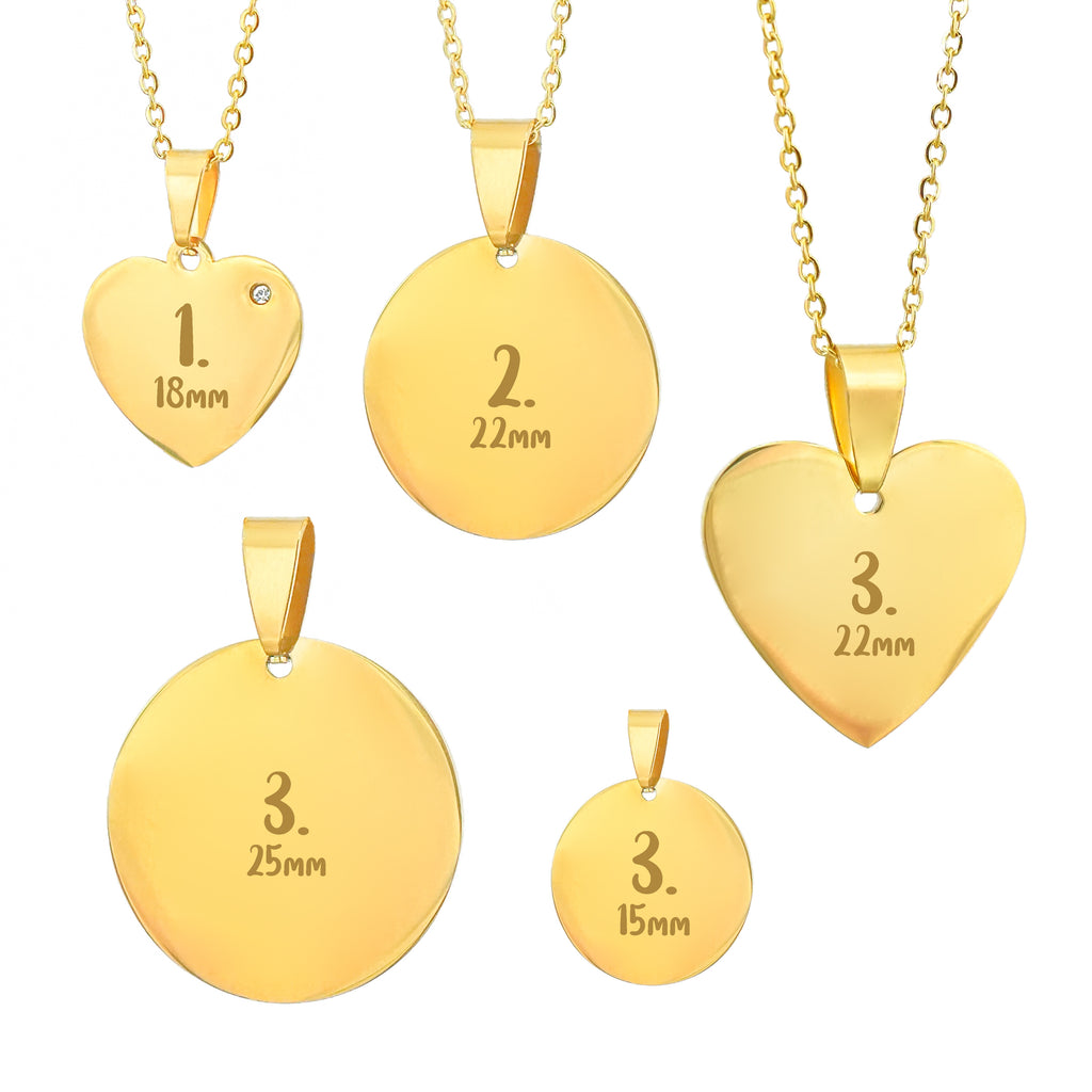 Čelična Ogrlica sa gravurom Vaše fotografije - srebrna/zlatna