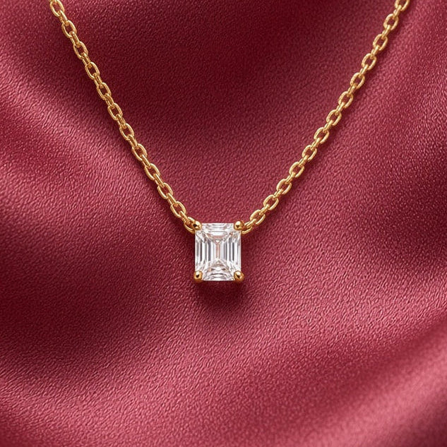 Ogrlica Crystal Charm - pozlata - nehrđajući čelik