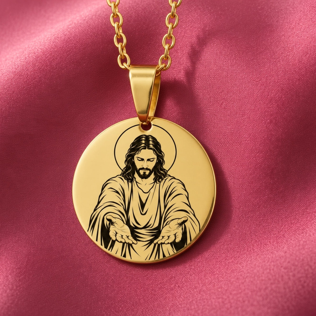 Gravirana ogrlica od nehrđajućeg čelika Isus