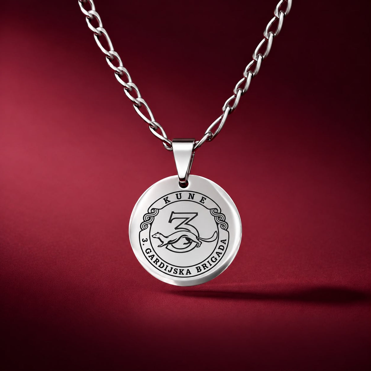 Gravirana ogrlica 3. gardijska brigada Kune – nehrđajući čelik