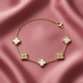 Narukvica Elegant Clover - srebrna/zlatna - nehrđajući čelik