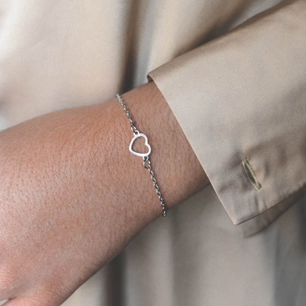 Komplet Iscrtano srce - nehrđajući čelik