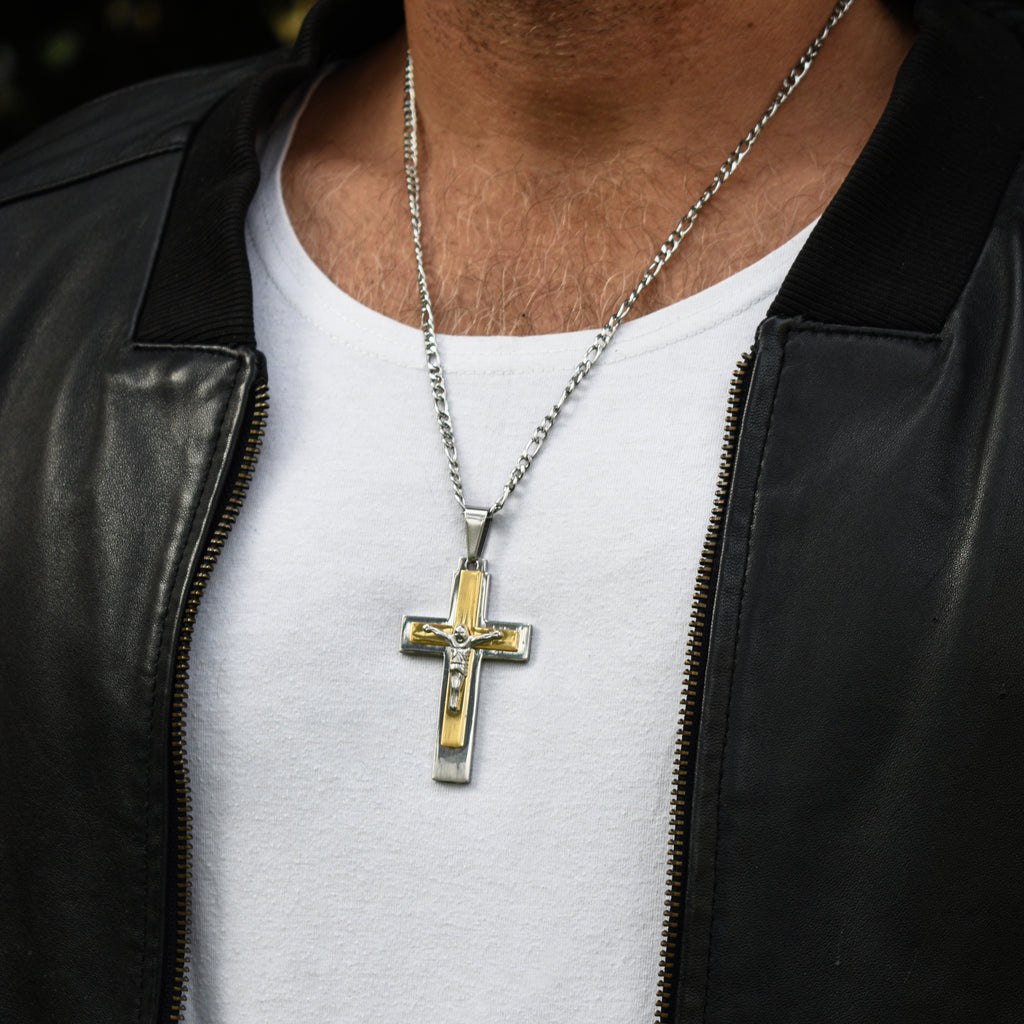 Muški lanac Golden cross - nehrđajući čelik