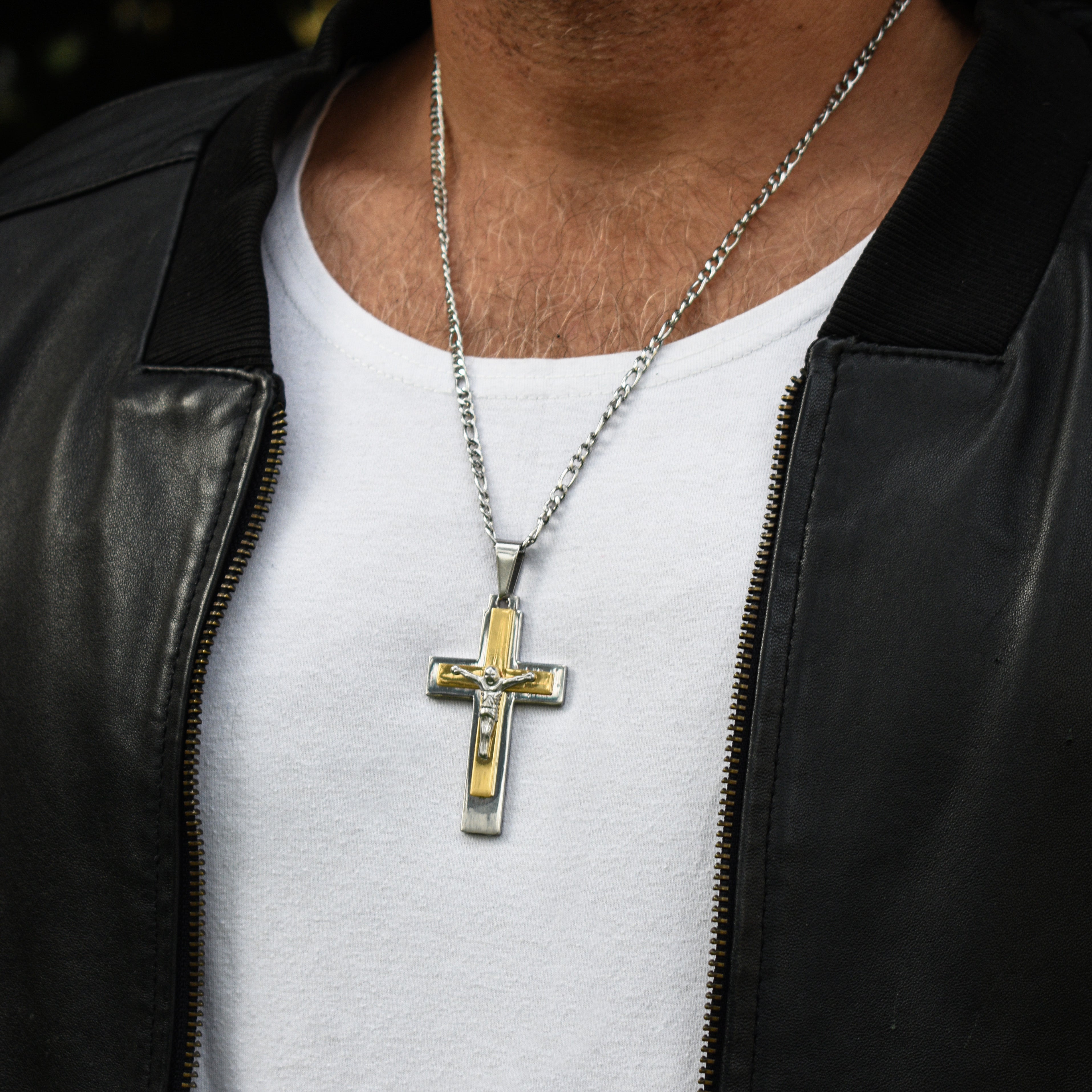 Muški lanac Golden cross - nehrđajući čelik